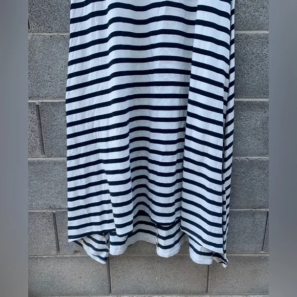 J Crew 3X High-Low Maxi Tank Dress In Navy White Stripe Nautical Vacation A0477 - Picture 5 of 13